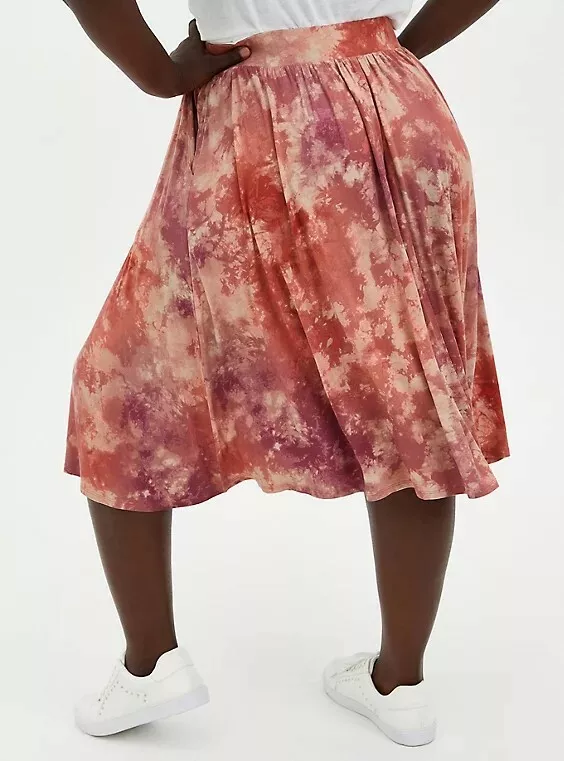 Plus size outlet button midi skirt