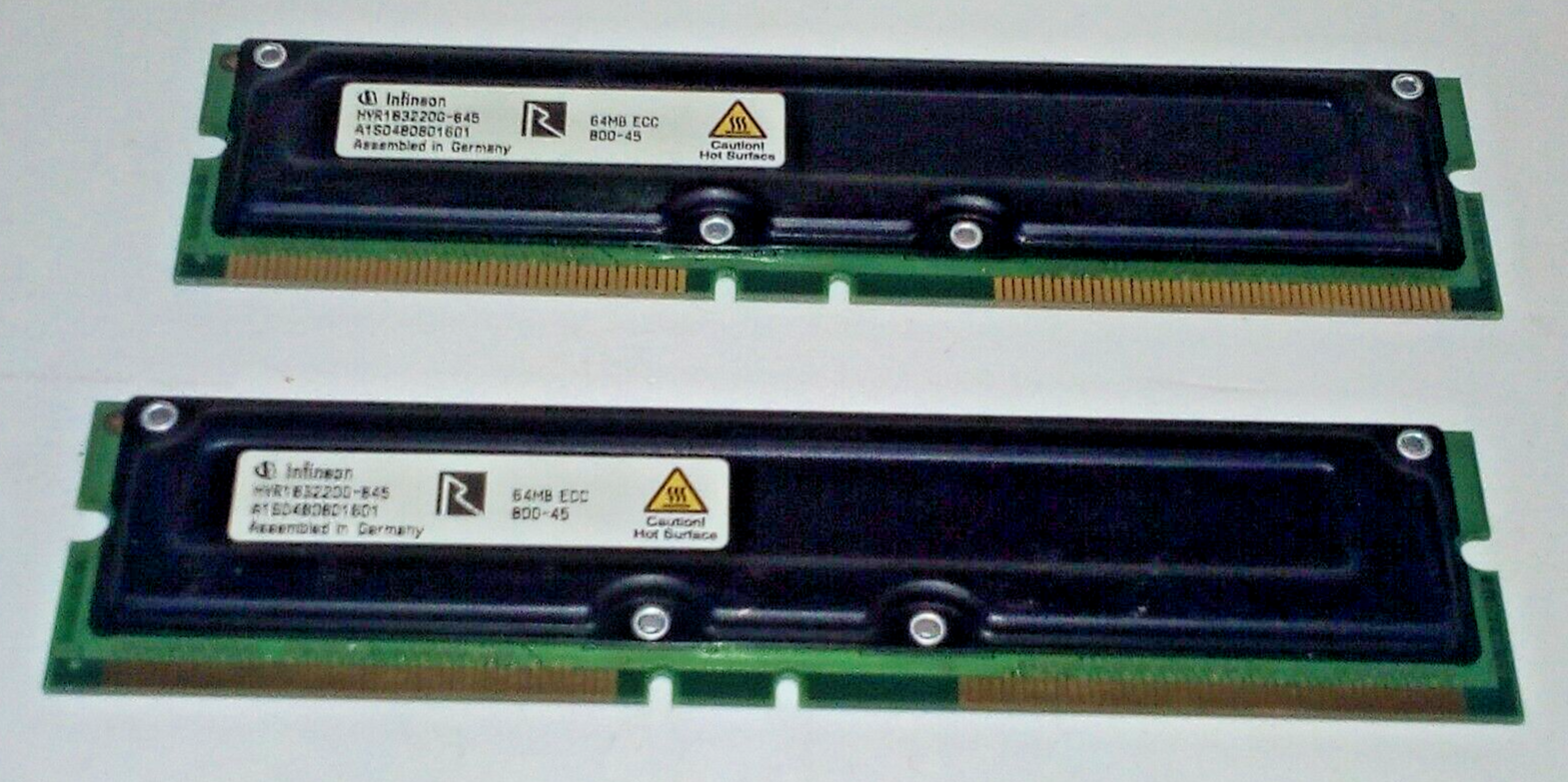 Rmm Memory Module Infineon RAM Memory Module 64MB PC800-45 RDRAM RIMM ECC 184-Pin ...