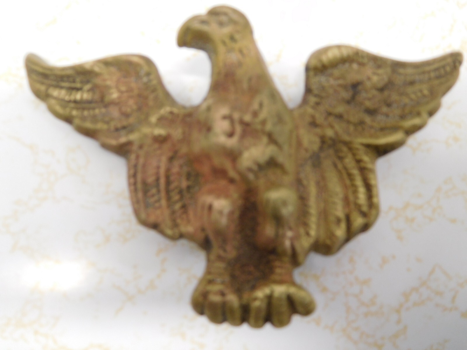 ~ Antique & Unique Patriotic Solid Brass Eagle Be… - image 2