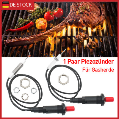 Piezo Zündfunken Set Piezozünder Push Button Zünder Kabel für Gasofen BBQ Grill