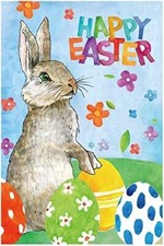 Cute Easter Bunny Garden Flag   12  x 18  , Double Sided Banner, Easter Egg Hunt