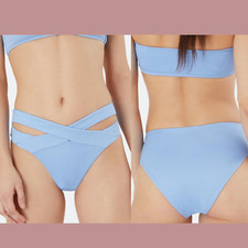 NEW 95 Onia  Large  Isla Strappy Criss-Cros Bikini Bottom in Della Blue 4246
