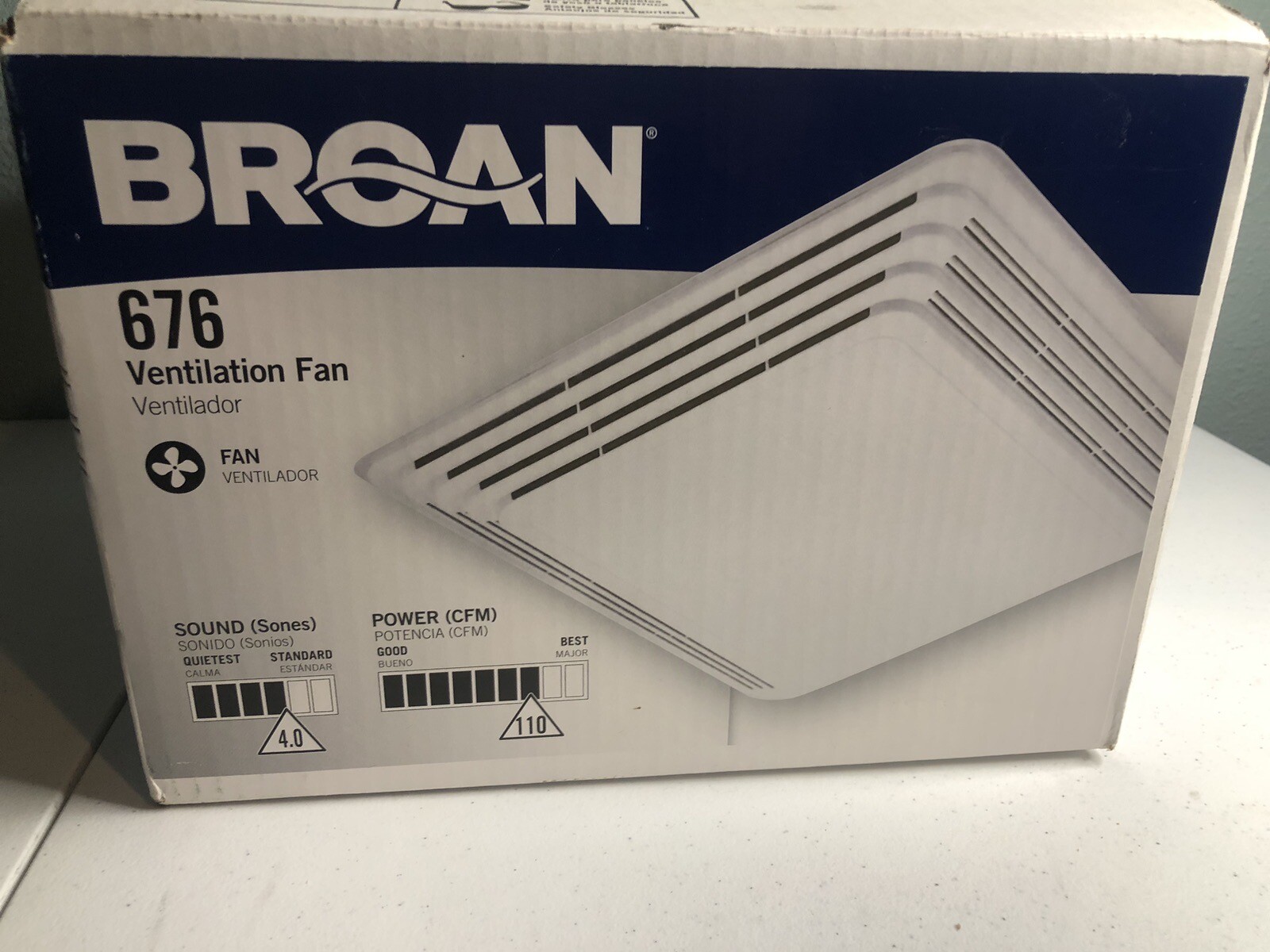 Broan #676 110 CFM Wall Ceiling Bathroom Exhaust Fan | eBay