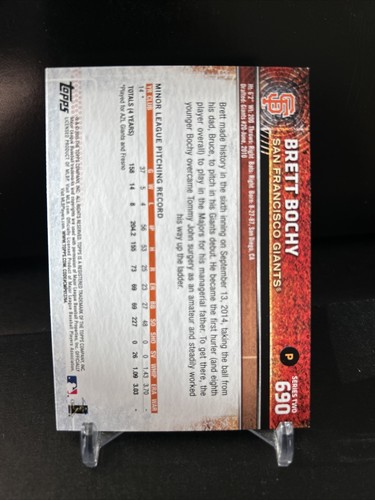 2015 tarjeta de béisbol Topps Bochy San Francisco Giants #690 - Imagen 2 de 2