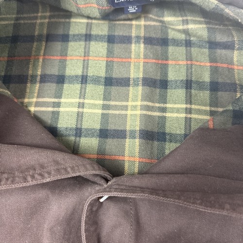 Lands End Canvas Chore Coat Mens Sz XXLT Brown Barn Jacket Corduroy Collar Plaid - Picture 7 of 7