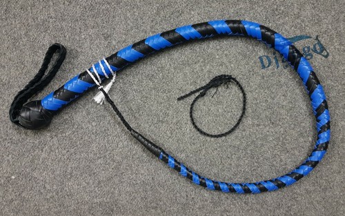 3 Fuß lang 12 Zöpfe echtes Känguruleder Signalpeitsche Schlange Auspeitscher Bullwhip - Bild 3 von 5