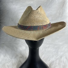 Stetson Western Straw Hat XL USA Made Ranch Cowboy Sun Hat Tan