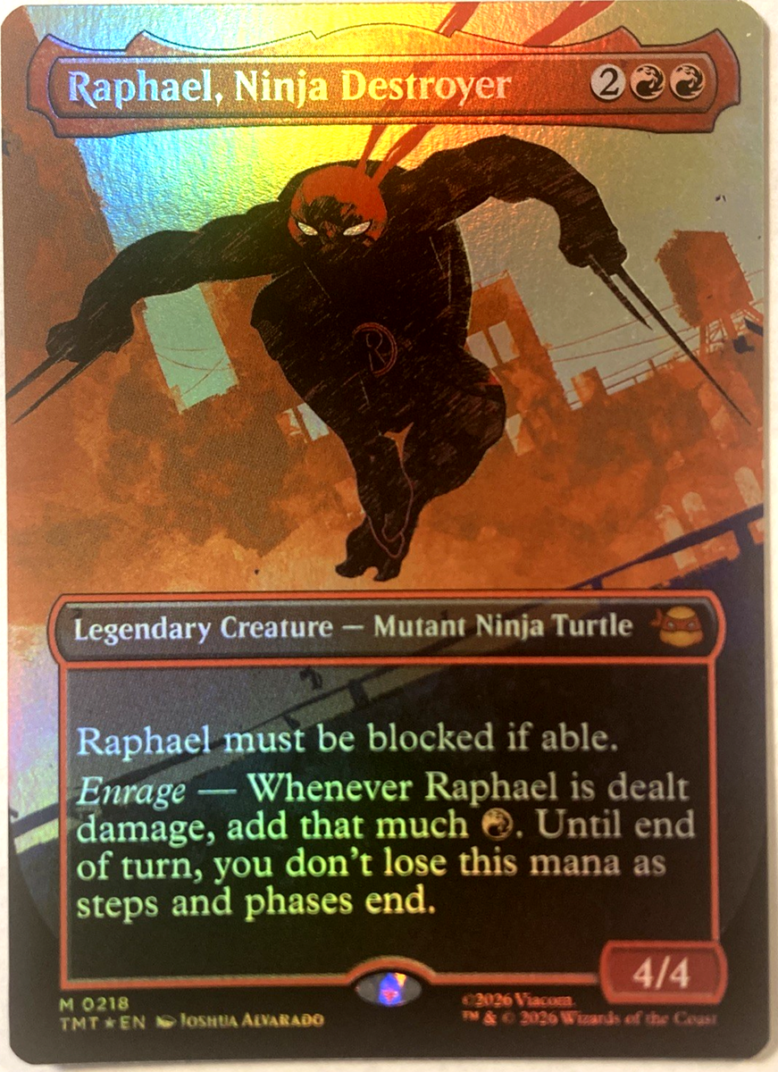 MTG Raphael, Ninja Destroyer (Borderless Foil) TMNT 218 LP - NM | eBay