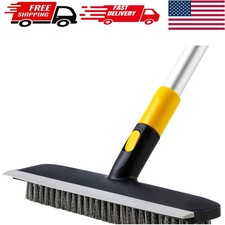 Telescopic 2-in-1 Floor Scrub Brush with Stiff Bristles - 55.9 Inch Tall