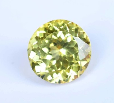 Natural Certified Round Cut 6.35 Ct Yellow Sapphire Loose Faceted Gemstone