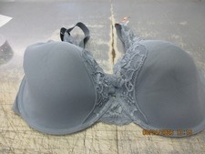 New Bali One Smooth U Comfort Stretch Lace Underwire Bra Slate Blue Size 38DD