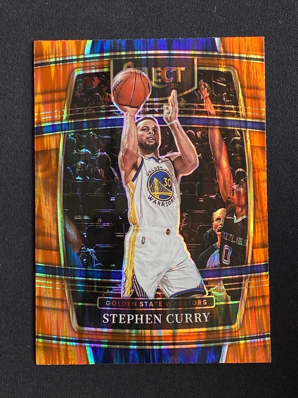 Stephen Curry 2021-22 Panini Select Concourse Orange Flash Prizm #94