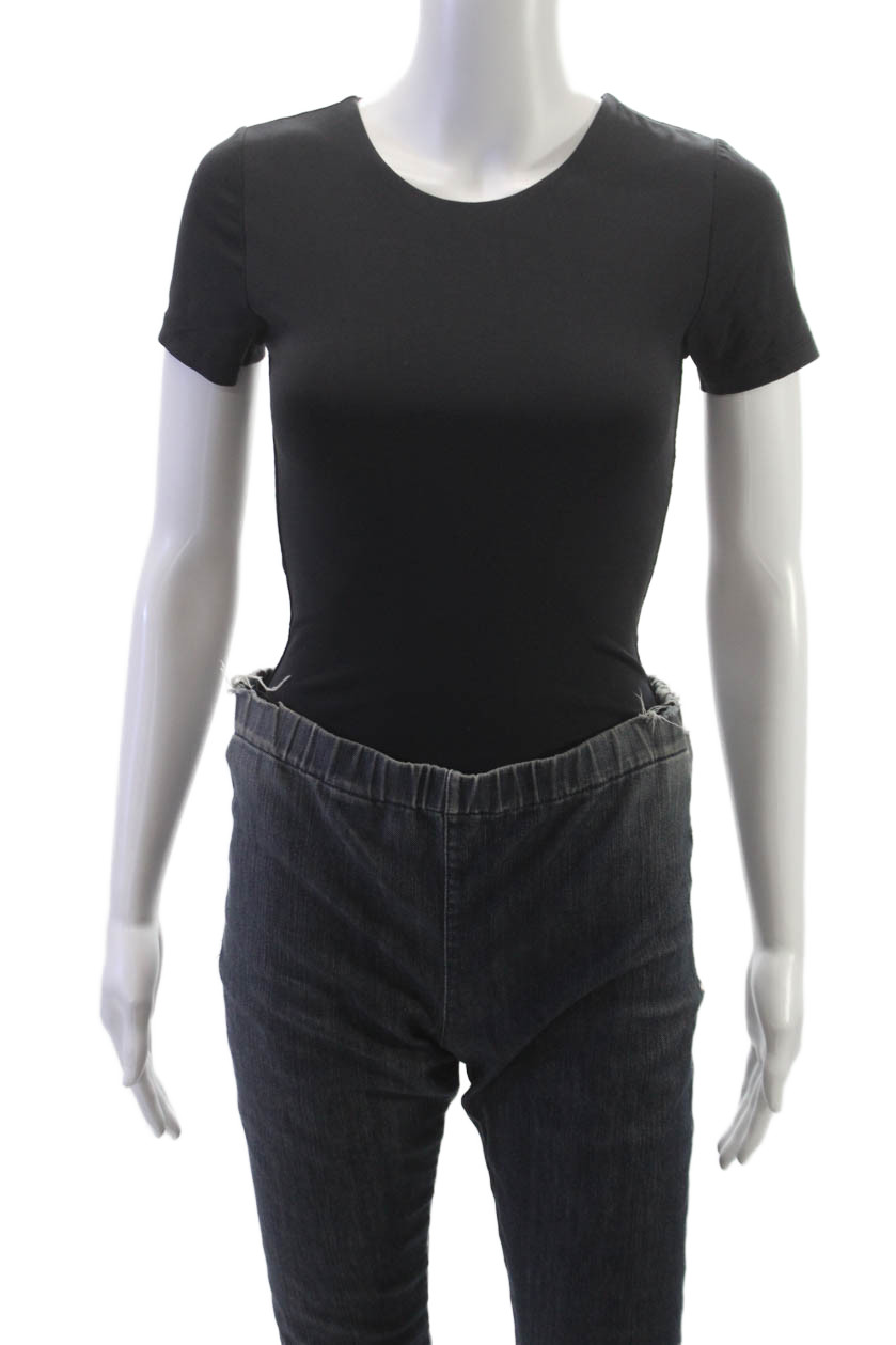 Babaton Women Basic Black T-Shirt Round Neck Short Sleeve Nylon Pullover Size SFree Shipping in US $100+ Orders | $6.95 Orders Below