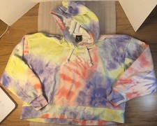 Nike Hoodie Sweatshirt Womens Small Tie Dye Pullover Cropped Athletic Oversized
