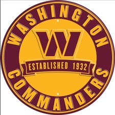 Washington Commanders 12&rdquo; Round Aluminum Sign
