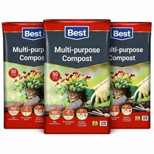 3x 50L Peat Free Compost 150L Multi Purpose Soil Garden Plants Pots 0.18 per litre