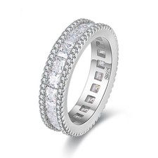 5mm Princess and Round Cubic Zirconia Eternity Band