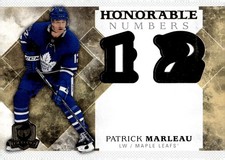 Patrick Marleau Maple Leafs Honorable Numbers 2017-18 UD The Cup Blank Back