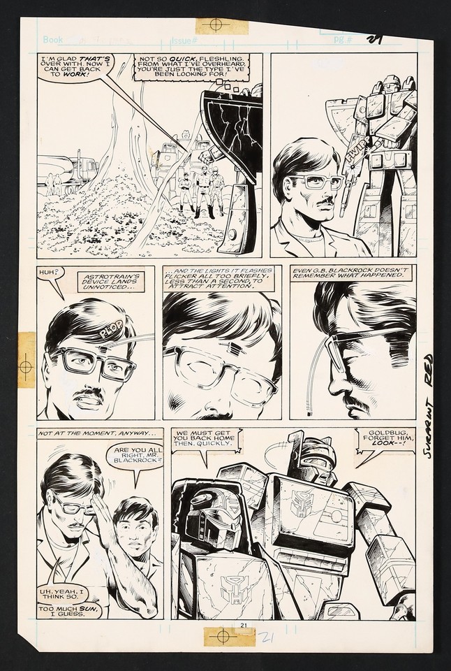 Original Art from Transformers #30 (1987) Page 21 Breakdowns by Don Perlin Comic Art
