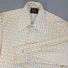 True Vintage JC Penney Towncraft Button Up Shirt Rockabilly Size 15.5-32 Penn