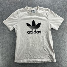 Adidas Shirt Mens Small White Black Trefoil Logo Athletic Tee T-Shirt Originals