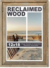Rustic 12x18 Picture Frame, Reclaimed Barnwood Photo Frame with 12x18, 1P