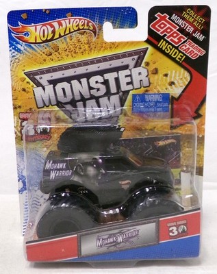 2012 Hot Wheels Monster Jam Mohawk Warrior & Topps Karte 1/64 Maßstab Lkw Neu