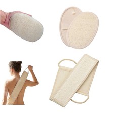 2pcs Natural Loofah Exfoliating Body Scrubber,Bath Set Includ Loofah Back Scrubr
