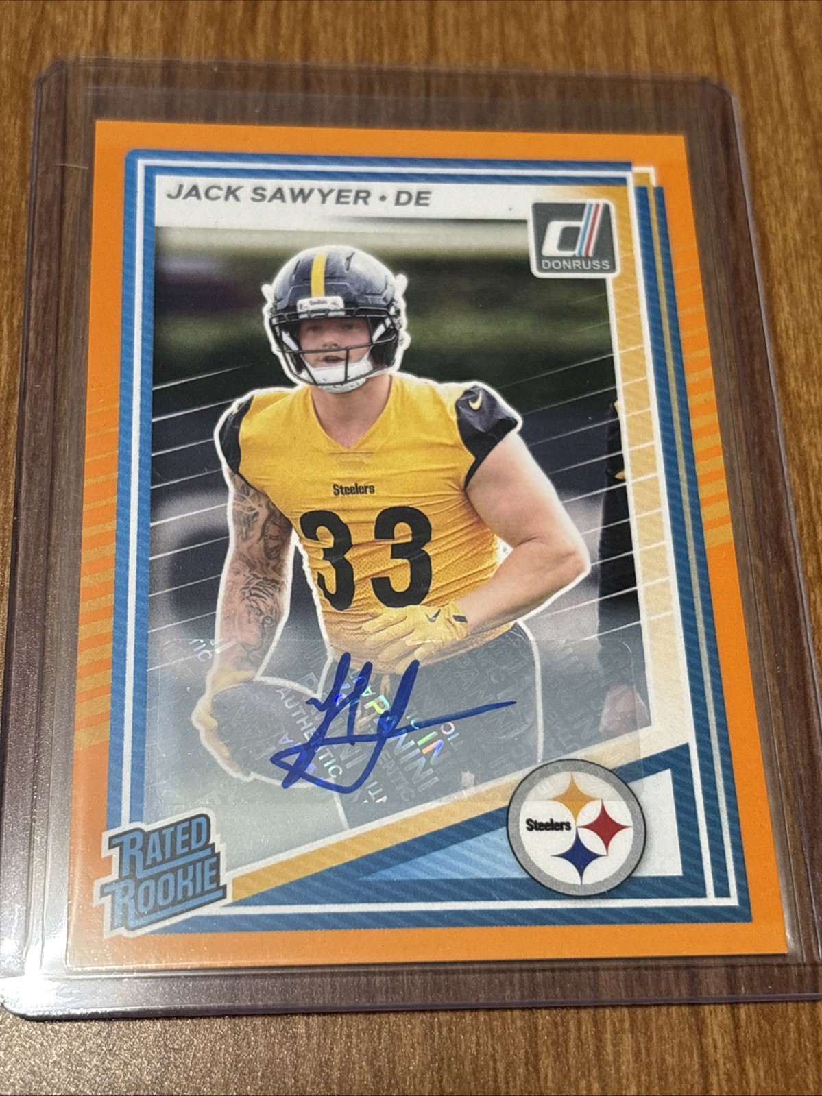 2025 Panini Donruss - Rated Rookie Jack Sawyer #390 Orange Autographs (AU, RC)
