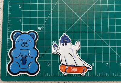 Dutch Bros App stickers Gummy Bear & Skate boarding Ghost