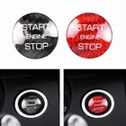 1x Car Engine Button Cover For LR Range Rover Evoque 2014-2018 Red Carbon Fiber