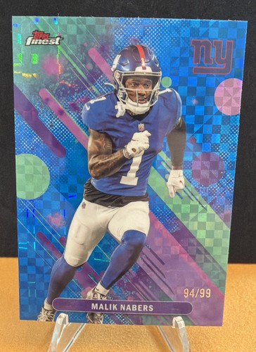 2025 Topps Finest - Common Malik Nabers #91 Blue X-Fractor /99