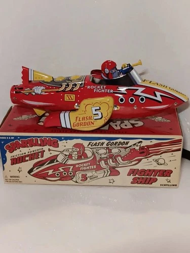 Flash Gordon Sparkling Rocket Fighter Ship 2004 Schylling Friction Powered