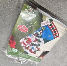 Plaid Bucilla FELT CHRISTMAS STOCKING KIT 16" Pick A Tree Snowman Santa 86440