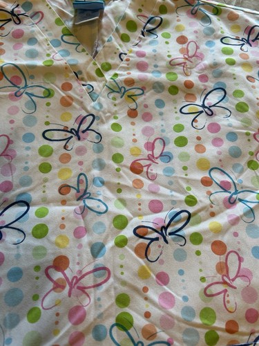 Women’s SB Scrubs Polka Dot/Butterfly Print V-neck Scrub Top Size XS - Picture 2 of 6