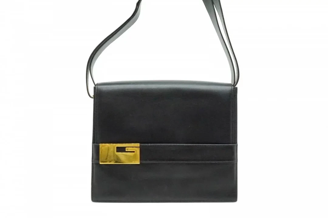 Tom Ford — Gucci Vintage Tom Ford Square G Shoulder Bag 001・1274・1912 Leather *Awd4695