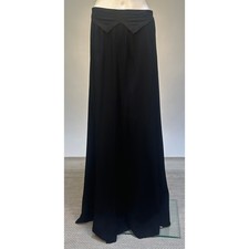 Vintage 1920s Black Crepe Long Maxi wiggle Skirt with Pointed Cummerbund Belt