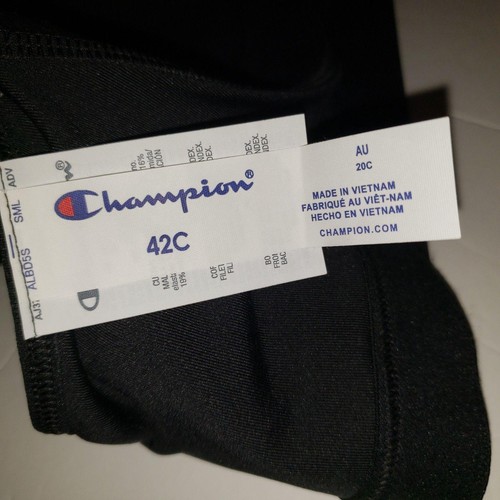 Champion Sports Bra Womens 42C Black Front Zip Maximum Support Racerback New - Picture 5 of 7