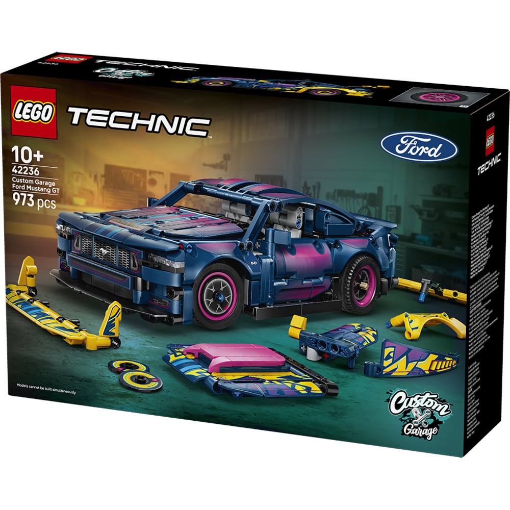 LEGO Technic Custom Garage Ford Mustang GT Car 42236 | Toys for 10+ Year Old Boys, Model Kit with V8 Engine, HOG Steering & Swappable Body Parts, Birthday Gift, 973 Pieces - Image 4