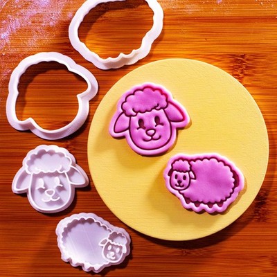 Wolliges Schaf - Mini 2'' Ausstecher & Stempel Set - Bauernhof Tier Babyparty Lamm