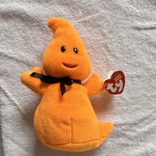 Ty Haunt Orange Ghost Beanie Babies Plush 2010 with tag