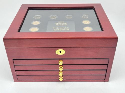 State Quarter Set With Territories P & D Mints 1999 - 2009 Collector Locked Case - Picture 1 of 11