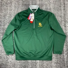 Antigua Baylor Bears Mens Size L NCAA 1/4 Zip Pullover Jacket Green Athletic NEW