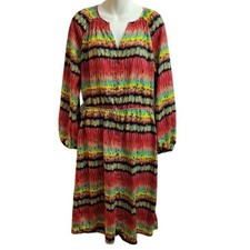 Harper & Gray Shirt Dress Size L Large Women's Ladies Colorful Caribbean