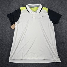Nike Court Dri-Fit Advantage Tennis Polo Mens Size Large L Top White FD5314-101