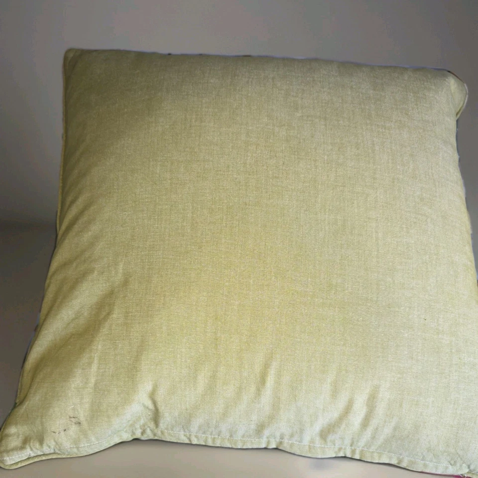 Lauren Ralph Lauren LRL Monogram Pillow Green Hvy Cotton ~ Feather Insert 19×19 - Image 4 of 4