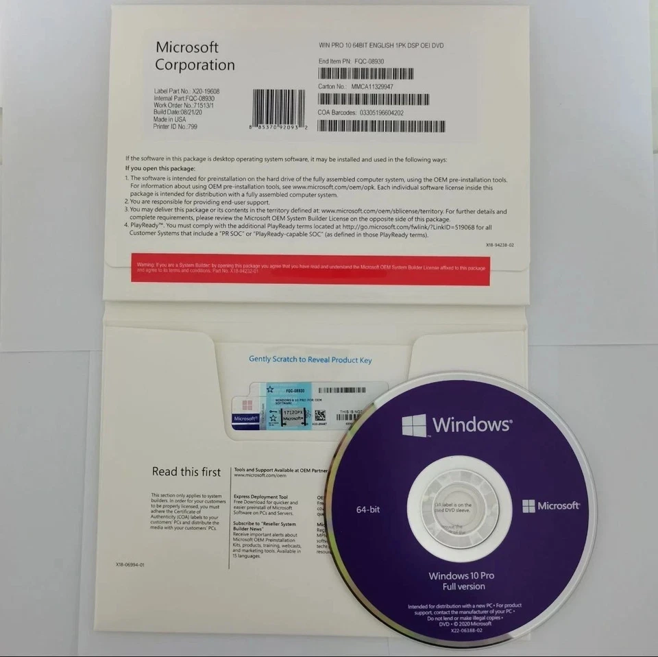 Windows 10 Pro DVD 64-Bit Genuine Microsoft Lifetime License Sealed - Image 3 of 3