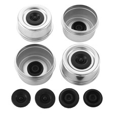 4 PCS 2.72'' Trailer Hub Dust Cap Trailer Axle Grease Cap with 8 Rubber Plugs St