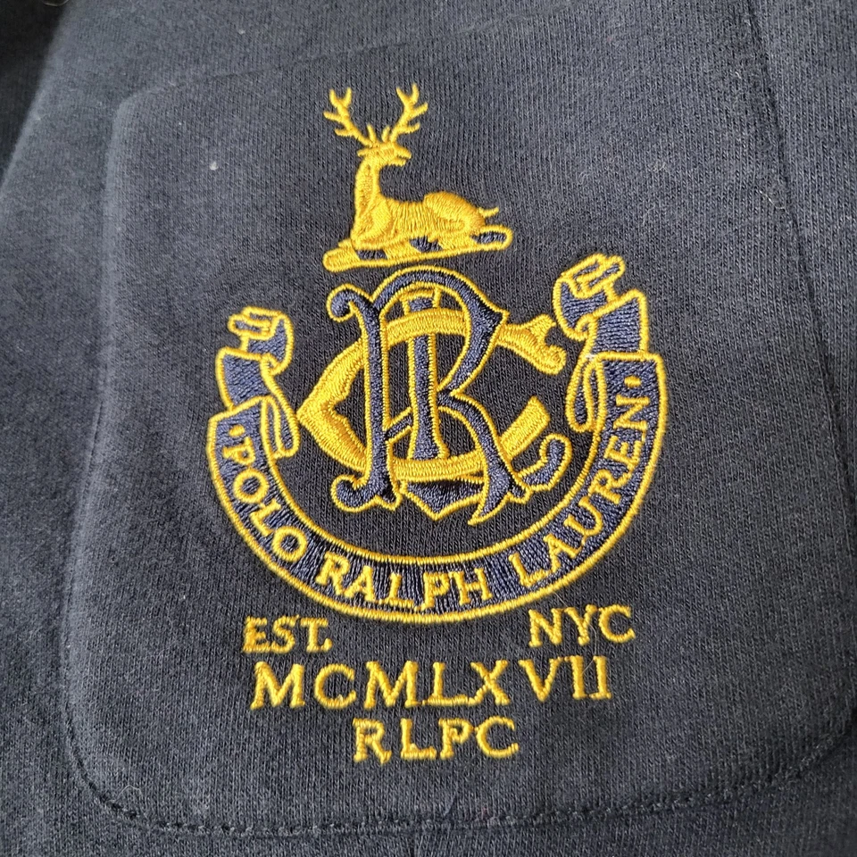 Polo Ralph Lauren Women Blazer 10 Navy Crest Embroidery Preppy Gold 2 Button - Image 3 of 4