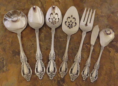 Oneida Raphael Set 7 Serving Pieces Distinction Deluxe Stainless Flatware Lot J